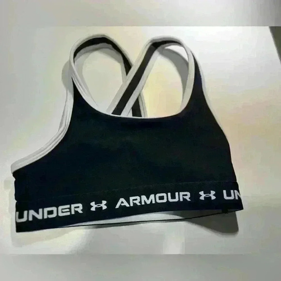 Under‎ Armour Girls' Crossback Sports Bra in Black - Size Small - Picture 4 of 6